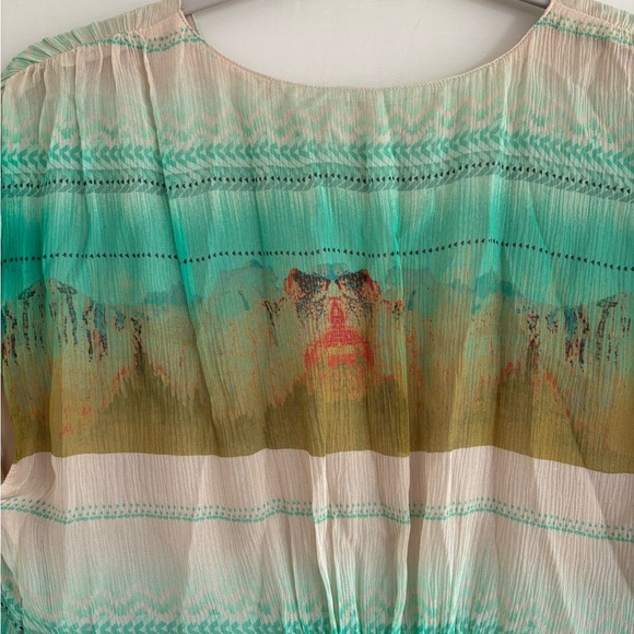 Sundance Silk Cap Sleeve Multicolor Dress Size 10 - Picture 11 of 12